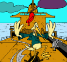 Dibujo Cigüeña en un barco pintado por kitych