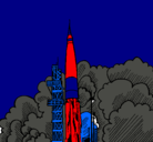 Dibujo Lanzamiento cohete pintado por diquei