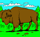 Dibujo Búfalo  pintado por lola