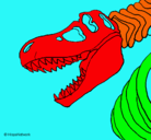 Dibujo Esqueleto tiranosaurio rex pintado por pablo