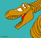 Dibujo Esqueleto tiranosaurio rex pintado por nicolay