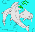 Dibujo Delfines jugando pintado por adepintar