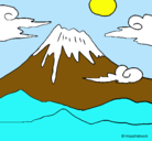 Dibujo Monte Fuji pintado por male