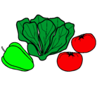 Dibujo Verduras pintado por love