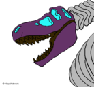 Dibujo Esqueleto tiranosaurio rex pintado por jonenis