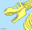Dibujo Esqueleto tiranosaurio rex pintado por ninfa