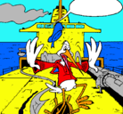 Dibujo Cigüeña en un barco pintado por emiliobosch