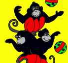 Dibujo Monos haciendo malabares pintado por seba