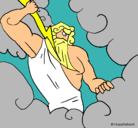 Dibujo Dios Zeus pintado por abril