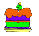 Dibujo Pastel de cumpleaños pintado por tortameybe