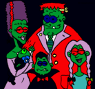 Dibujo Familia de monstruos pintado por alfredo