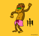 Dibujo Mono  pintado por erika