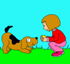 Dibujo Niña y perro jugando pintado por jeilynlareina