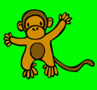 Dibujo Mono pintado por celeste