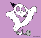 Dibujo Fantasma con sombrero de fiesta pintado por samy