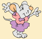 Dibujo Rata con vestido pintado por monii