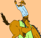 Dibujo Vaquero en caballo pintado por john