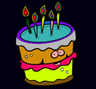 Dibujo Pastel de cumpleaños 2 pintado por zurishadai