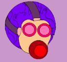 Dibujo Tierra con máscara de gas pintado por valerialopez