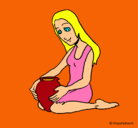 Dibujo Mujer y jarrón pintado por erika