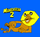 Dibujo Madagascar 2 Alex pintado por pupu