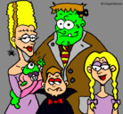 Dibujo Familia de monstruos pintado por victo