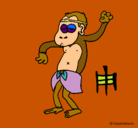 Dibujo Mono  pintado por vicky