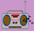 Dibujo Radio cassette 2 pintado por princesa