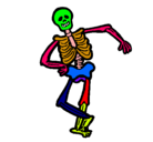 Dibujo Esqueleto contento pintado por salome