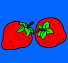 Dibujo fresas pintado por eva