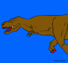 Dibujo Tiranosaurio rex pintado por mauricio