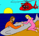 Dibujo Rescate ballena pintado por enzo