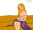 Dibujo Madre con su bebe pintado por laurayadrian