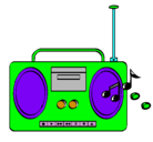 Dibujo Radio cassette 2 pintado por uriel