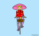 Dibujo China en bicicleta pintado por marinurra