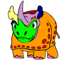 Dibujo Rinoceronte pintado por benjaa