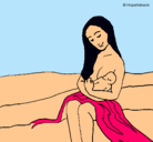 Dibujo Madre con su bebe pintado por Sofi