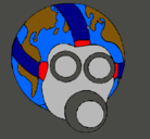 Dibujo Tierra con máscara de gas pintado por pokoyo