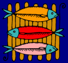 Dibujo Pescado a la brasa pintado por comidajaviostertag