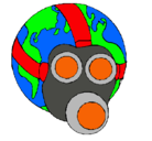 Dibujo Tierra con máscara de gas pintado por nanon