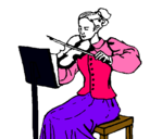 Dibujo Dama violinista pintado por velia