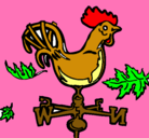 Dibujo Veletas y gallo pintado por CORAL