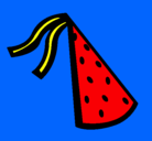 Dibujo Sombrero de cumpleaños pintado por alex