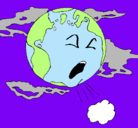 Dibujo Tierra enferma pintado por calentamientoglobal