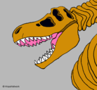 Dibujo Esqueleto tiranosaurio rex pintado por coyocoya