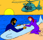Dibujo Rescate ballena pintado por paula