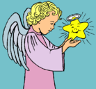 Dibujo Ángel y estrella pintado por adri