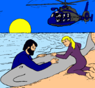 Dibujo Rescate ballena pintado por luisanny