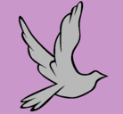 Dibujo Paloma de la paz al vuelo pintado por maca