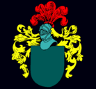 Dibujo Escudo de armas y casco pintado por escudo